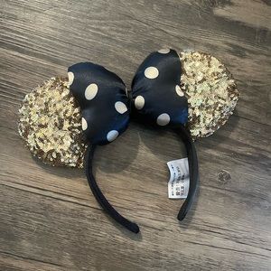 Disney Gold and black sequin Minnie Mickey Mouse ears